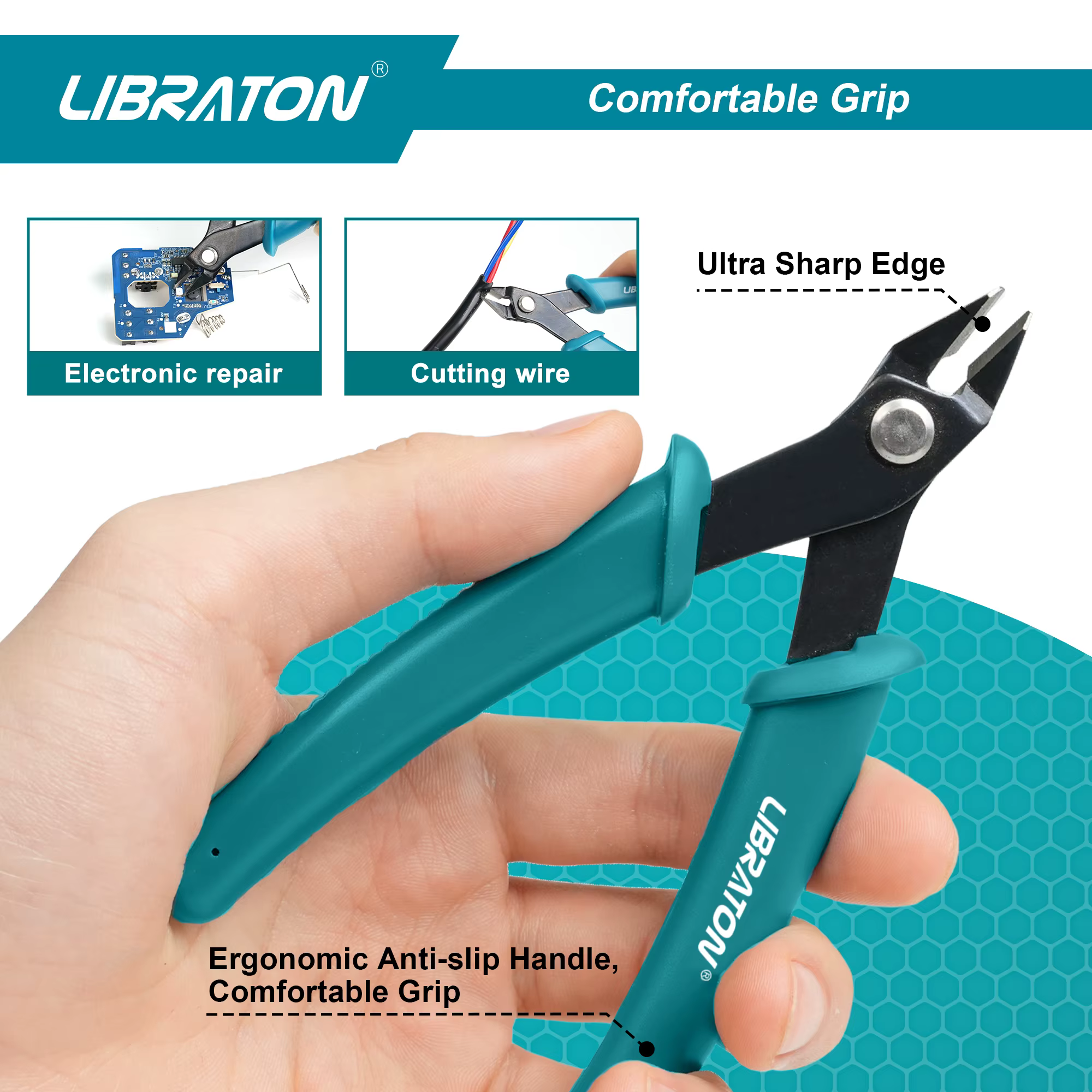 LIBRATON Micro coupe-fil électronique de précision coupe affleurante et pince coupante latérale