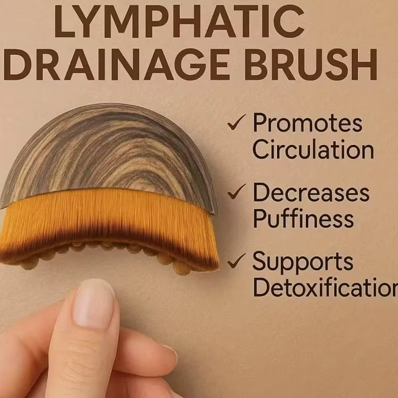 Brosse de Drainage lymphatique pour le visage et le corps, outil de massage ergonomique, convient aux contours de la peau, détox et relaxation, 1 pièce