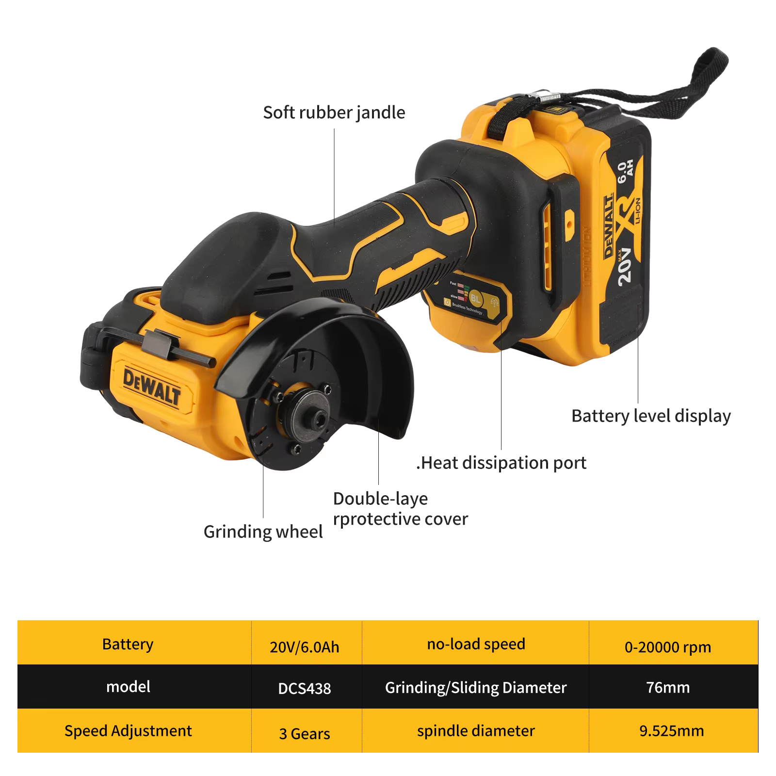 DEWALT – meuleuse d'angle sans fil