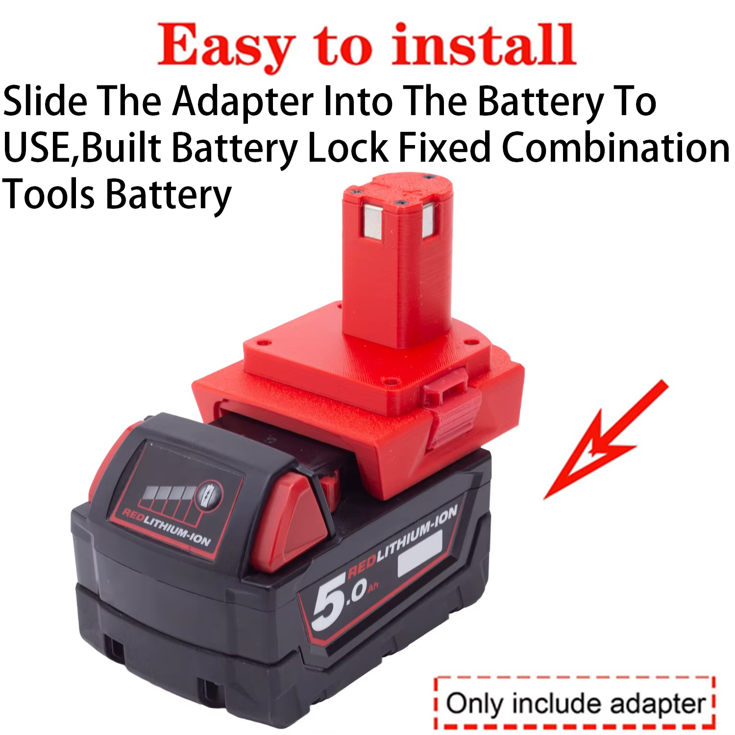 Adaptateur convertisseur pour outil Ryobi 18V ONE + Li-ion vers batterie Milwaukee 18V