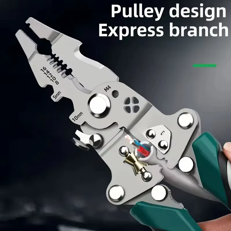 Pince à dénuder multifonction, outil d'électricien, coupe de sertissage, conception pliable, facile à ranger