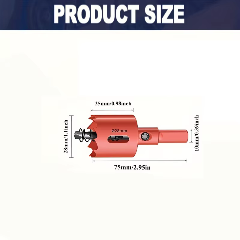 Scie cloche bi-métal HSS M42 de 28 mm (1 pièce) pour le découpage du métal
