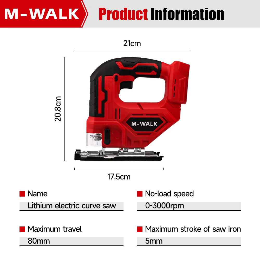 Scie sauteuse électrique sans fil M-WALK 3000 tr/min 750W