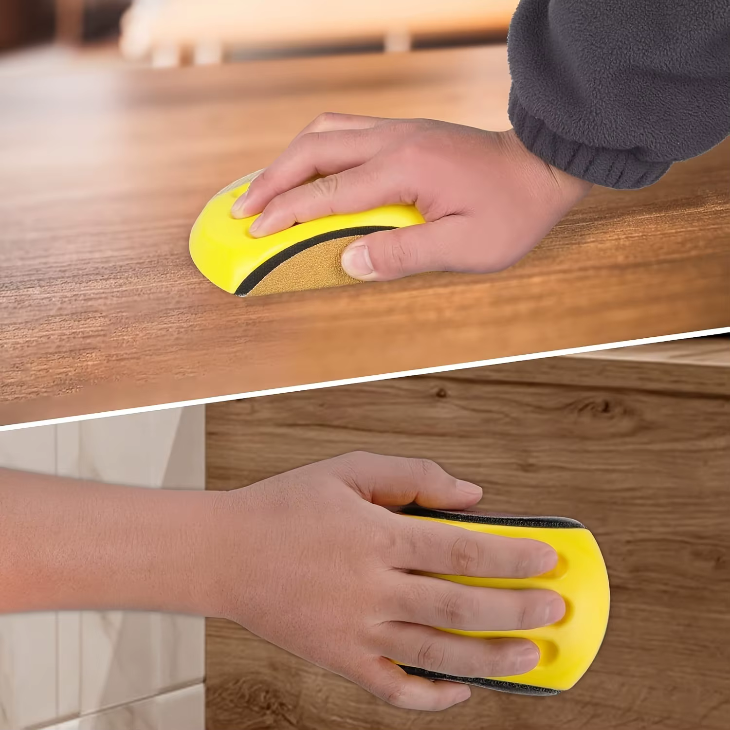 Bloc de ponçage en forme de souris de 5 pouces avec support auto-agrippant - Ponçoir manuel ergonomique en PU durable