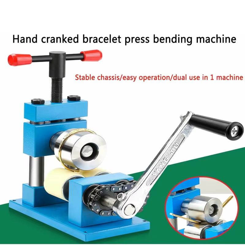 Machine à cintrer les bijoux, laminoir manuel avec rouleaux de 56mm et 18mm, outil de cintreuse d'anneaux à manivelle, traitement et réparation de bijoux