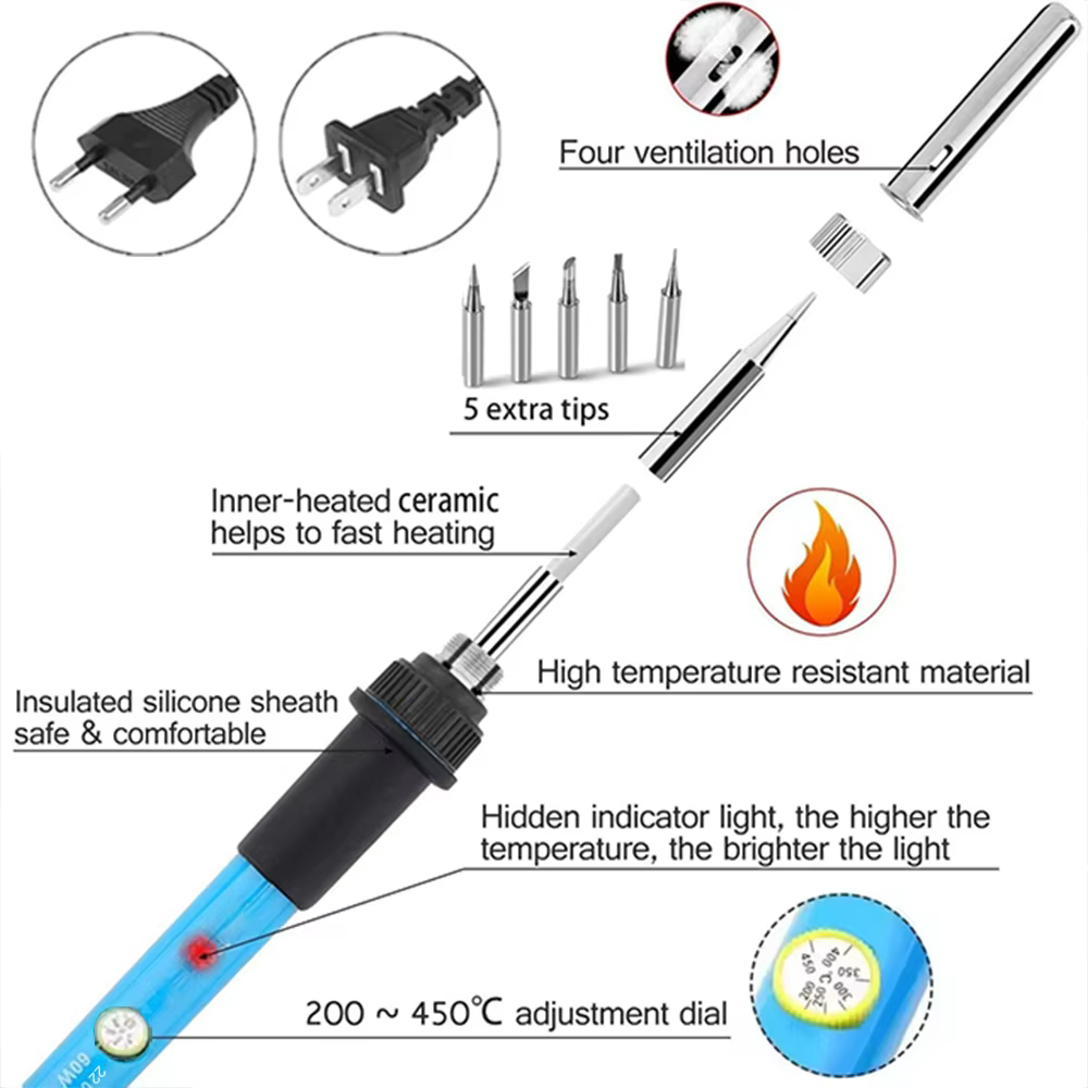 Kit de fer à souder électrique 220V 60W