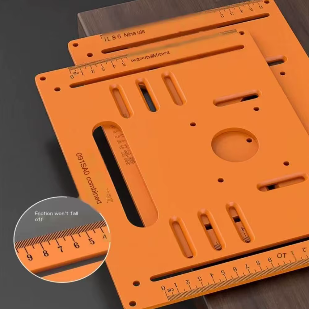Plaque de support pour machine à découper le bois, gabarit de positionnement pour la découpe et le cintrage de panneaux en bois, outils de rainurage pour plaques de plâtre