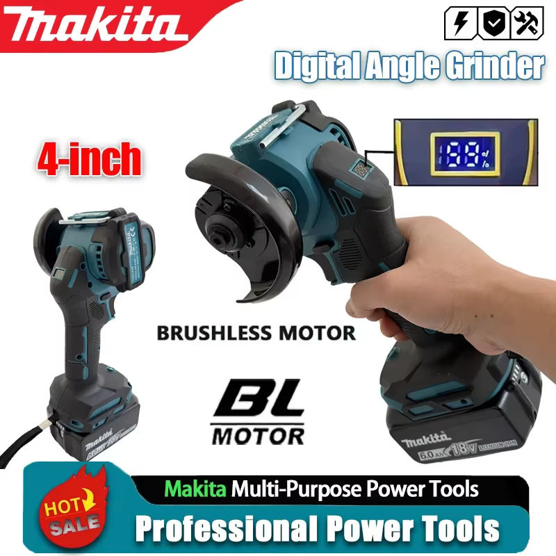 Mini-meuleuse d'angle sans fil Makita à affichage numérique pour batterie 20V / 18V