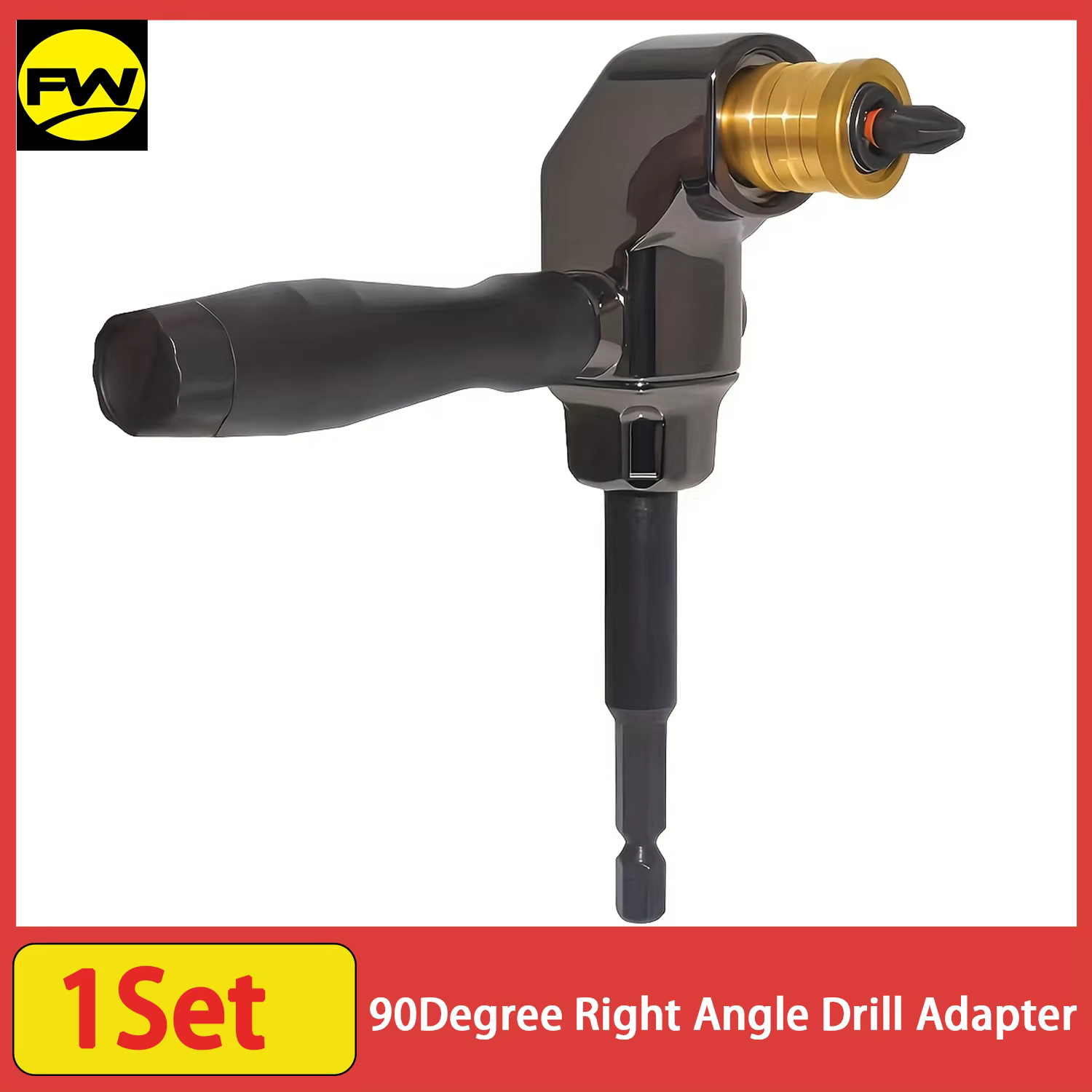 Adaptateur de perceuse à Angle droit de 90 degrés avec tige hexagonale de 1/4 "