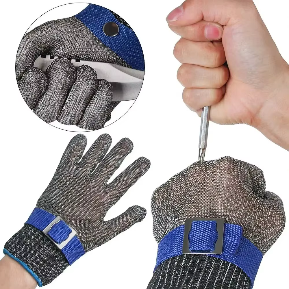 Gants en acier inoxydable