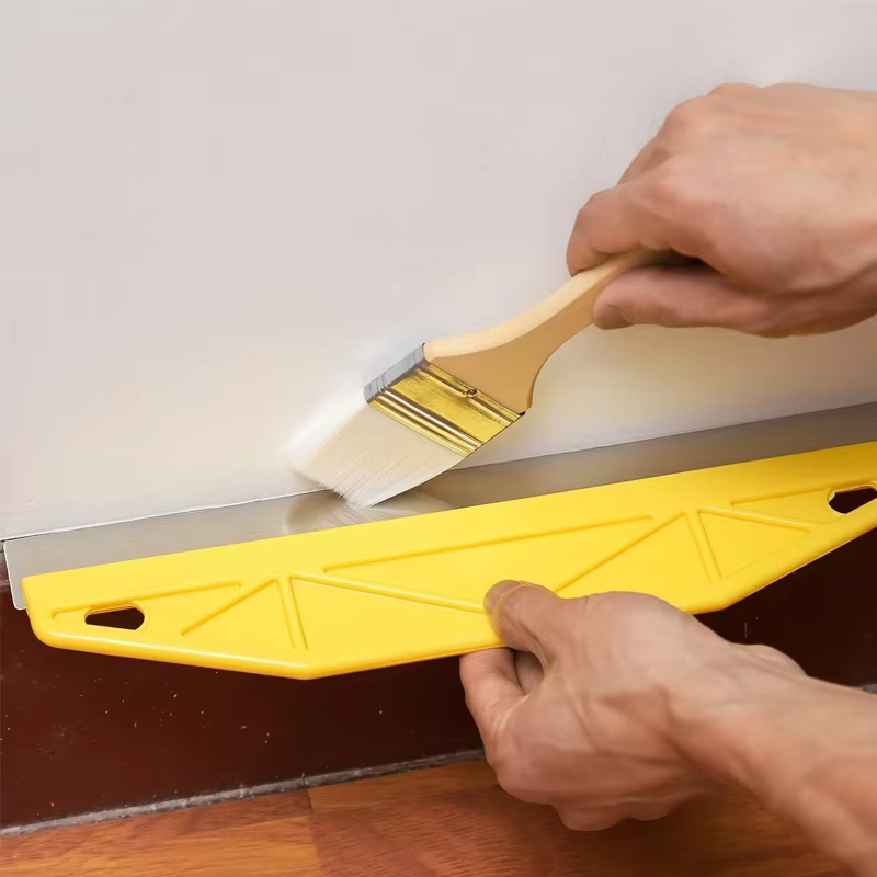 Bordureur de peinture jaune robuste de 12 pouces avec poignée ergonomique et outil