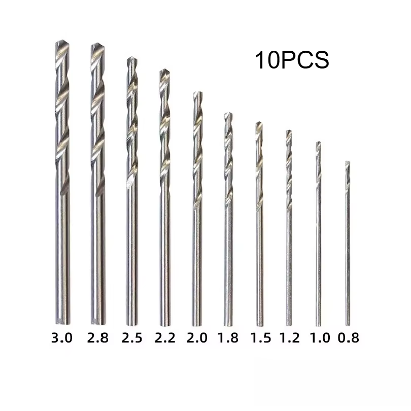 Ensemble de perceuses manuelles de taille miniature avec mandrin, plage de serrage de 0,3 à 3,2 mm, performance de perçage précise, forets à torsion manuels