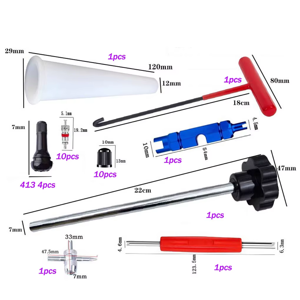 Kit d'outils de assujetd'opathie à changement rapide, tige de assujetd'opathie pour TR413, kit de remplacement et d'installation de assujet, voiture, moto