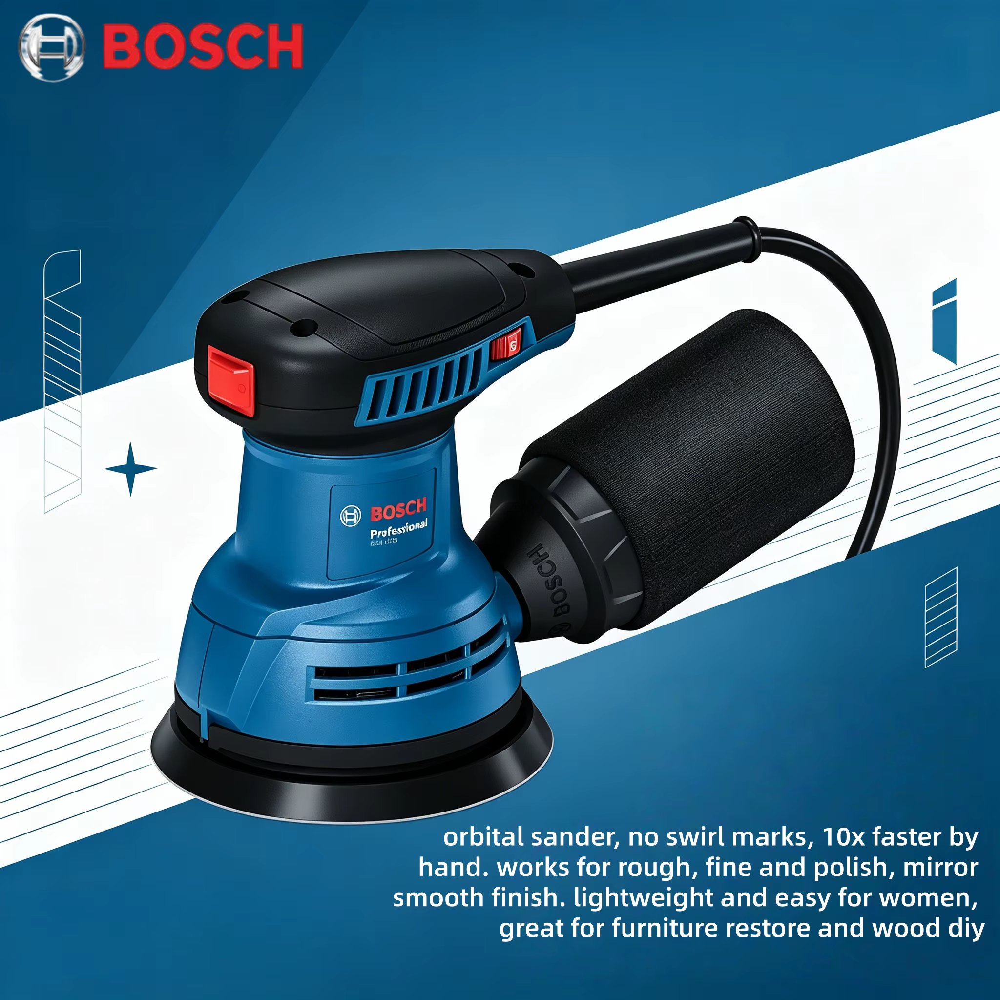 Ponceuse orbitale filaire BOSCH GEX 125 à faible vibration