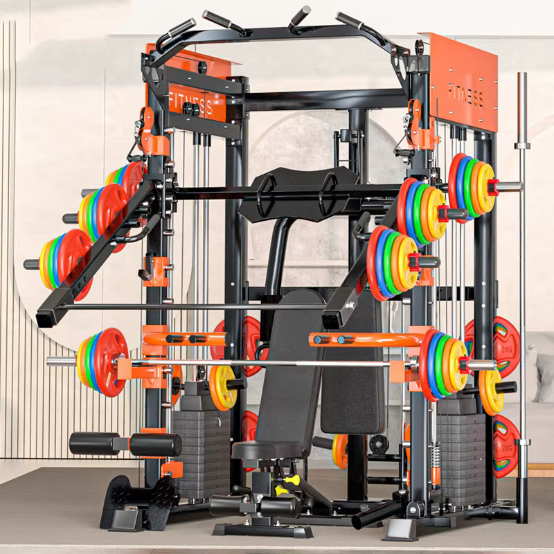 Machine Smith multifonctionnelle pour entraînement complet, grand équipement de fitness, cadre de poussée pour squats profonds, personnalisable