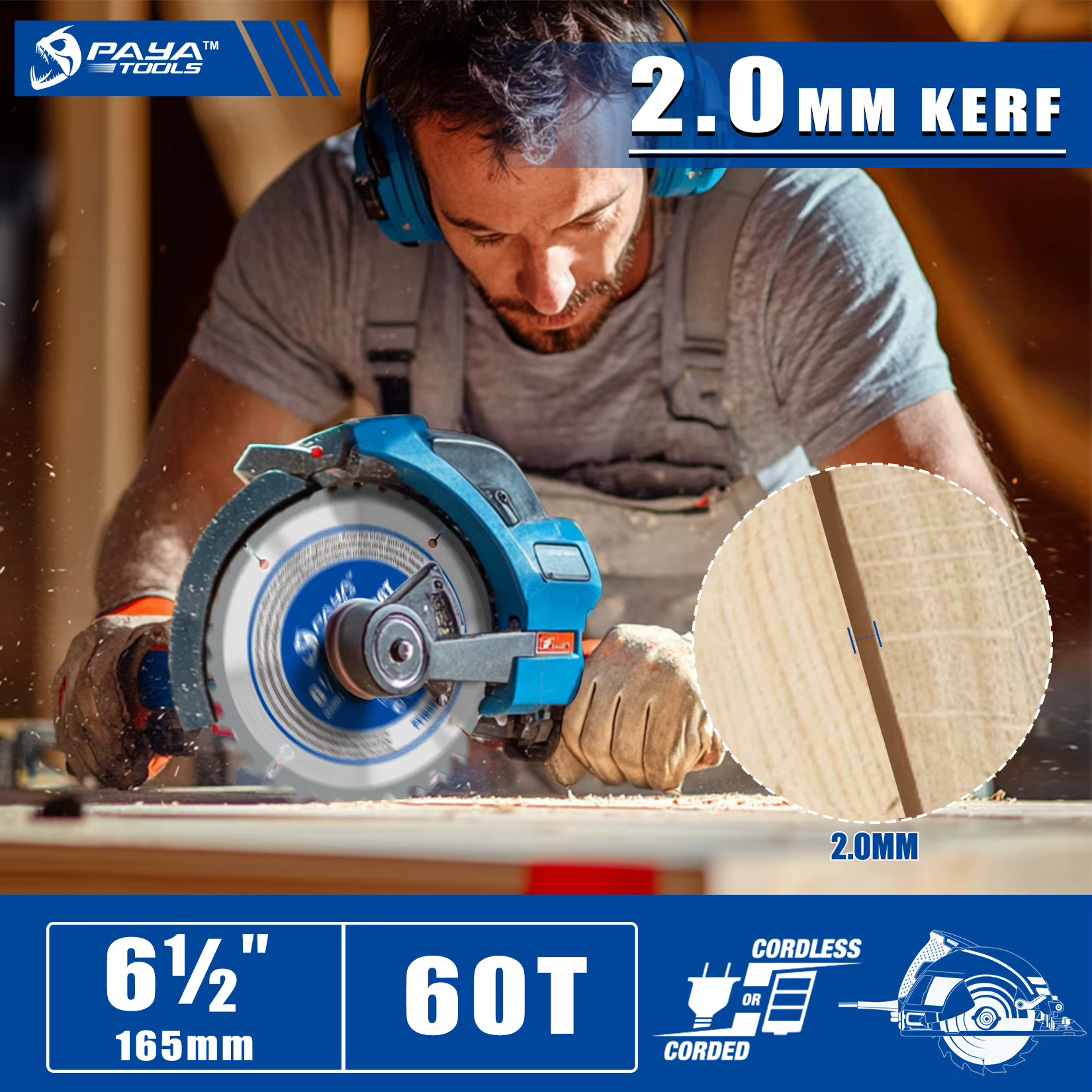 Lame de scie circulaire PAYA 6 1/2" 60T ATB