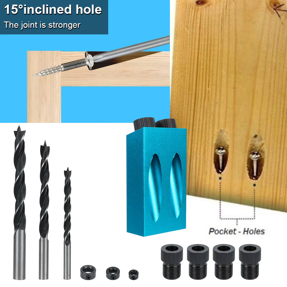 Kit de gabarit de trou de poche avec jeu de forets