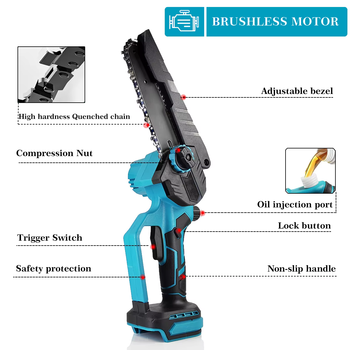 Makita-Tronçonneuse sans balais aste sans fil