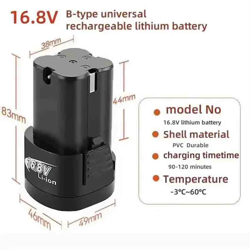 ☛ Batterie de tournevis Batterie au lithium rechargeable 16