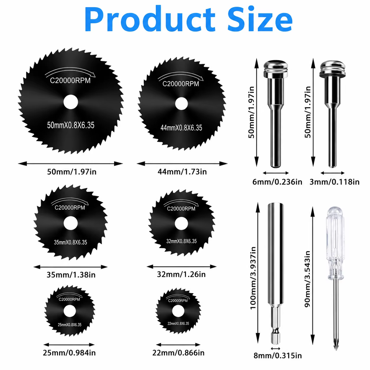 10 lames de scie circulaire HSS miniatures