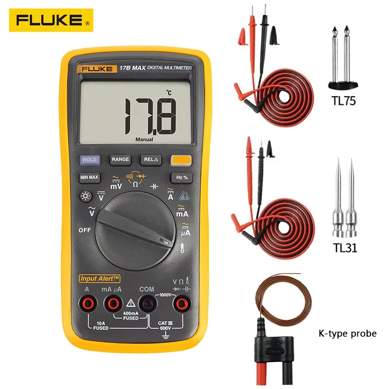 Fluke 15B MAX 17B MAX multimètre de plage numérique automatique DMM tension AC/DC courant résistance testeur de capacité