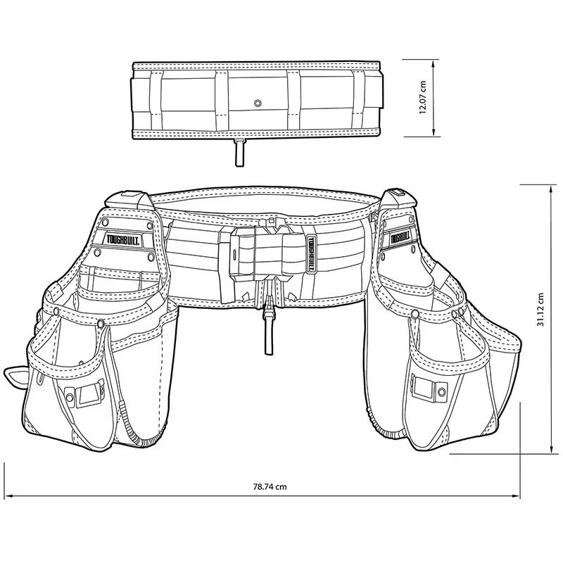TOUGHBUILT TB-CT-111-3P 3 pièces ensemble de ceintures à outils pour commerçant décoration du bois Installation