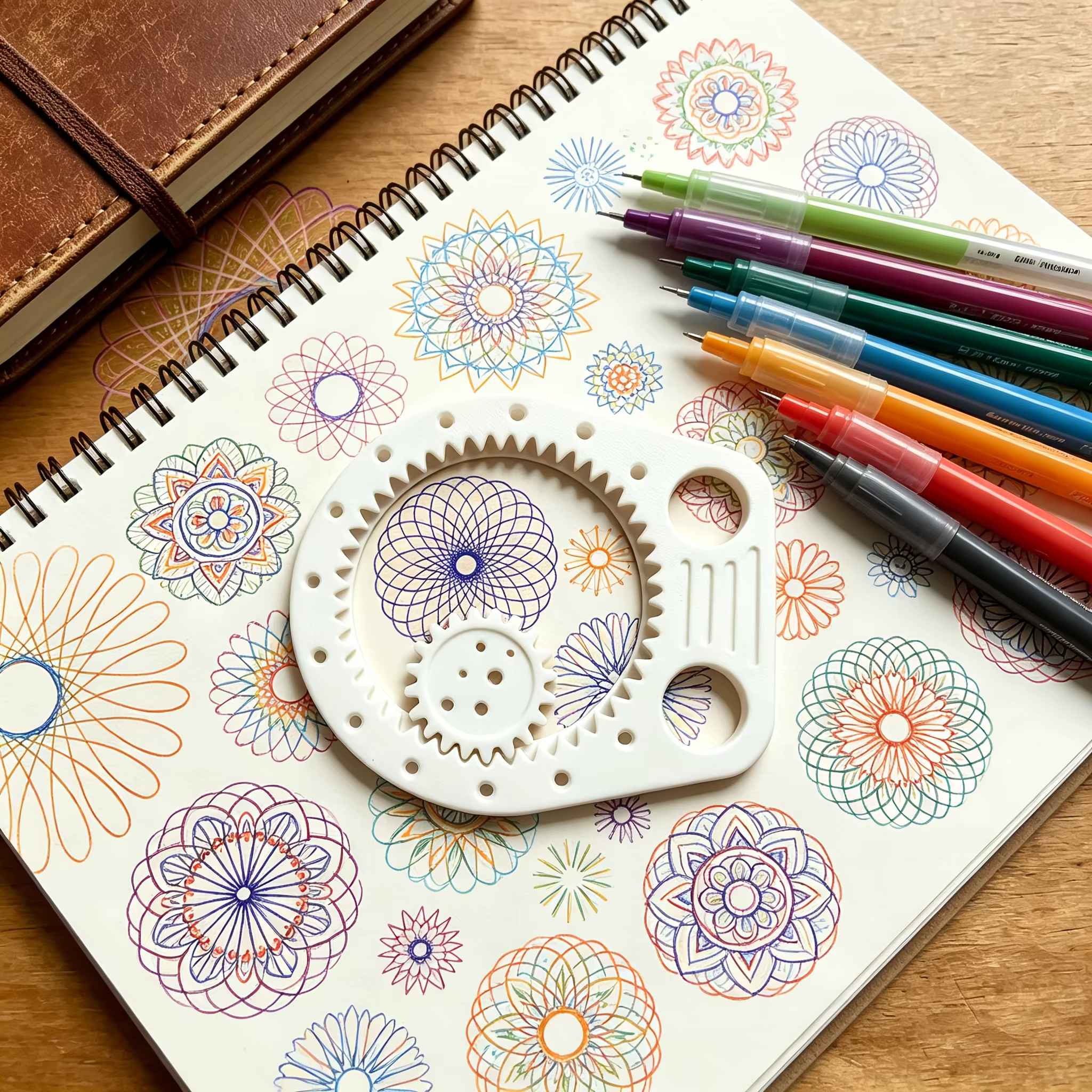 Outil de dessin multifonctionnel, règle de dessin multifonctionnelle, permet de dessiner divers motifs individuels et courbes avec une simple rotation.