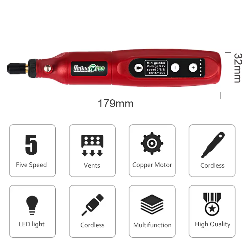 Mini perceuse électrique USB sans fil avec lumière LED