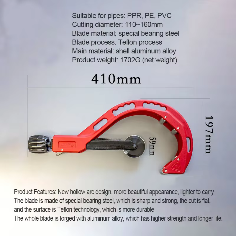 Coupe-tube PVC, coupe-tube double usage en acier allié