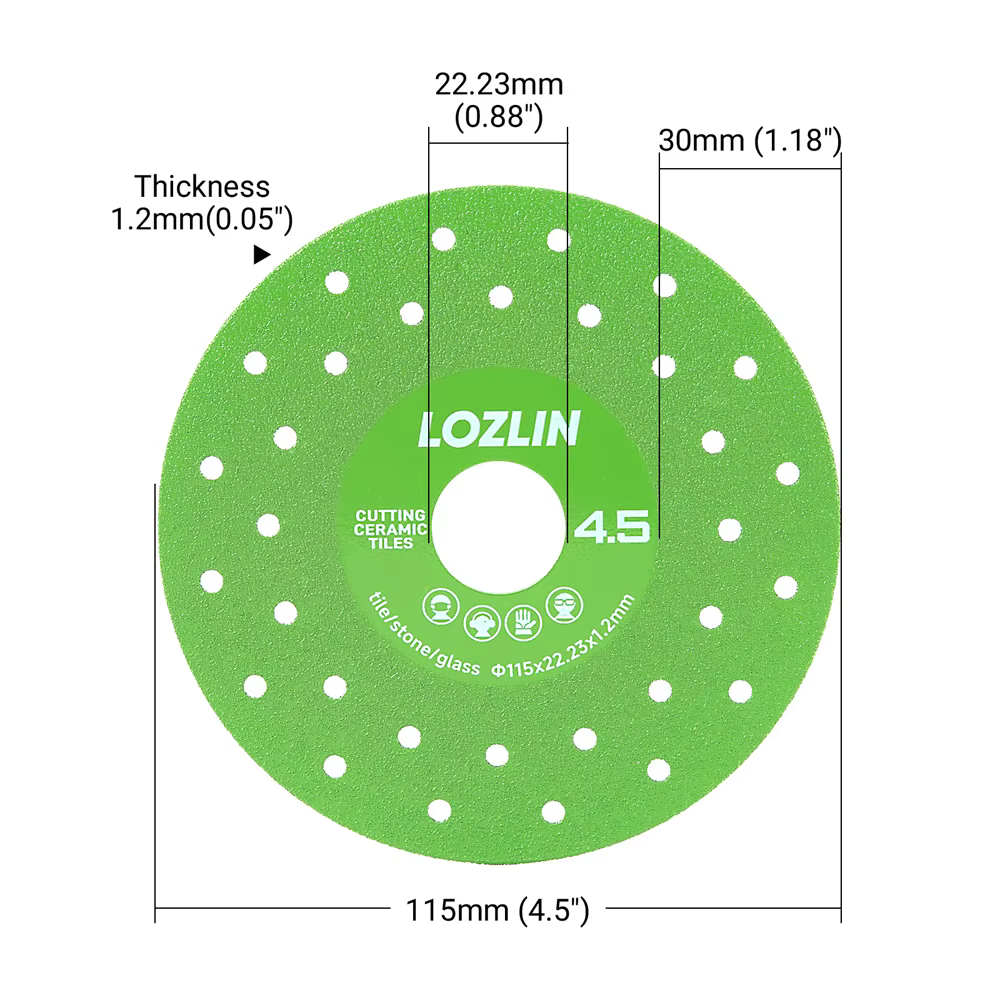 Lame de scie diamantée brasée LOZLIN 115 mm