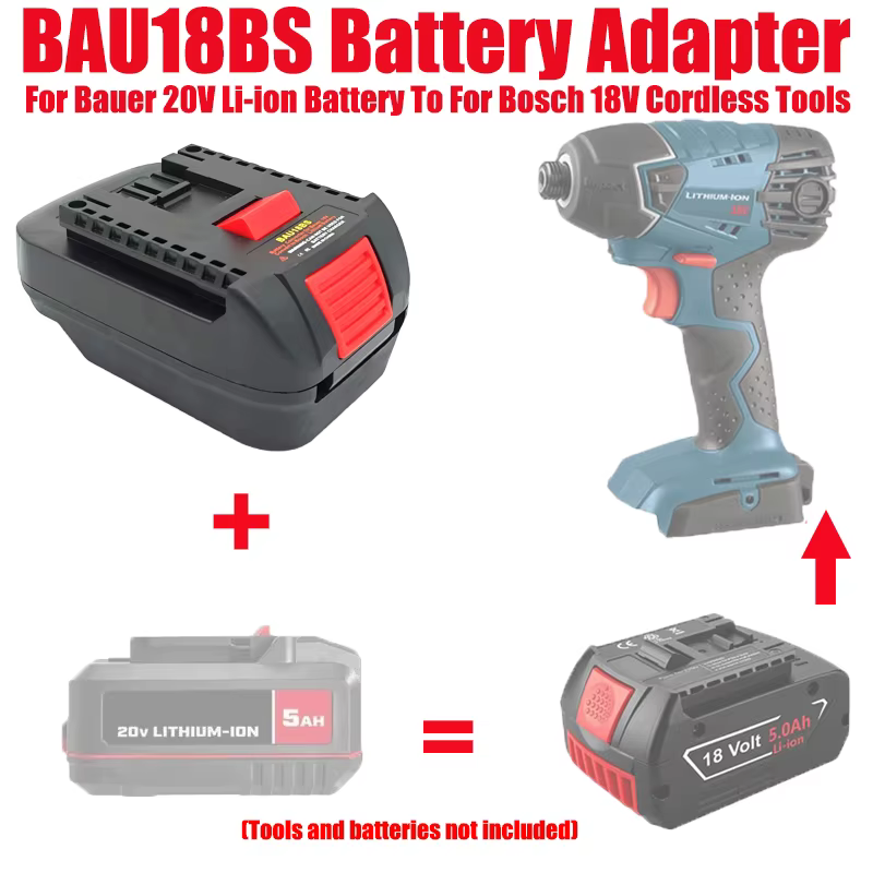 Adaptateur de batterie BAU18BS pour batteries Li-ion Bauer 20V