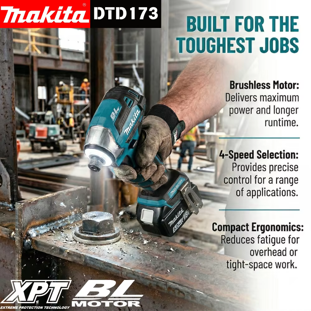 Perceuse-visseuse électrique sans fil Makita DTD173 18V 2026 avec moteur sans balais