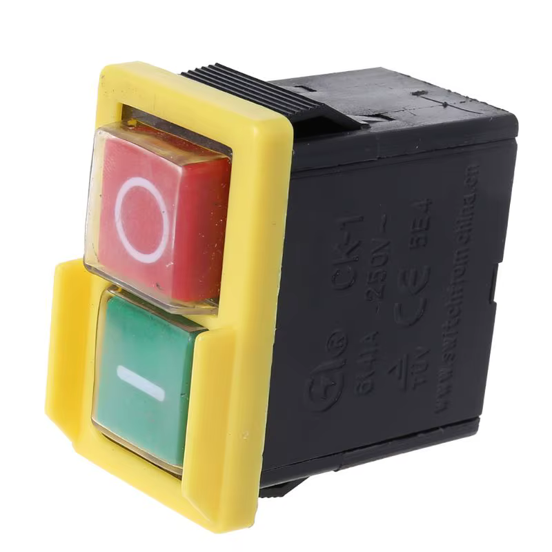 AC250V 6A bouton-poussoir étanche Machine scie coupe perceuse interrupteurs marche/arrêt boîte de commande commutateurs interrupteur électromagnétique