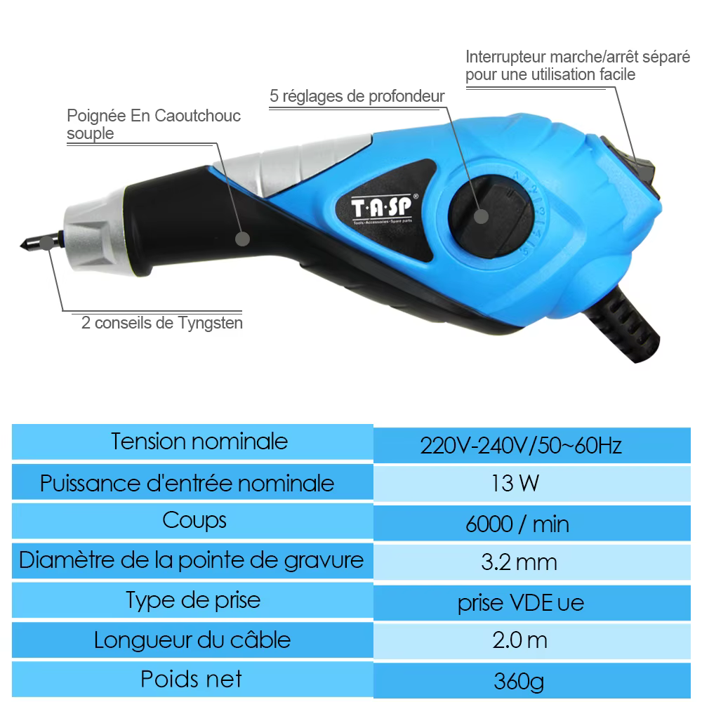 Outils de gravure 13W Vitesse 5 Niveau