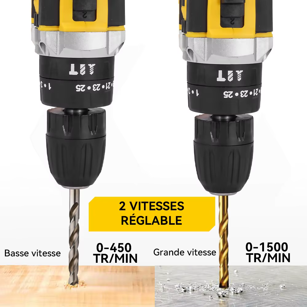 MELLWIN – perceuse à percussion électrique à couple 25 + 3