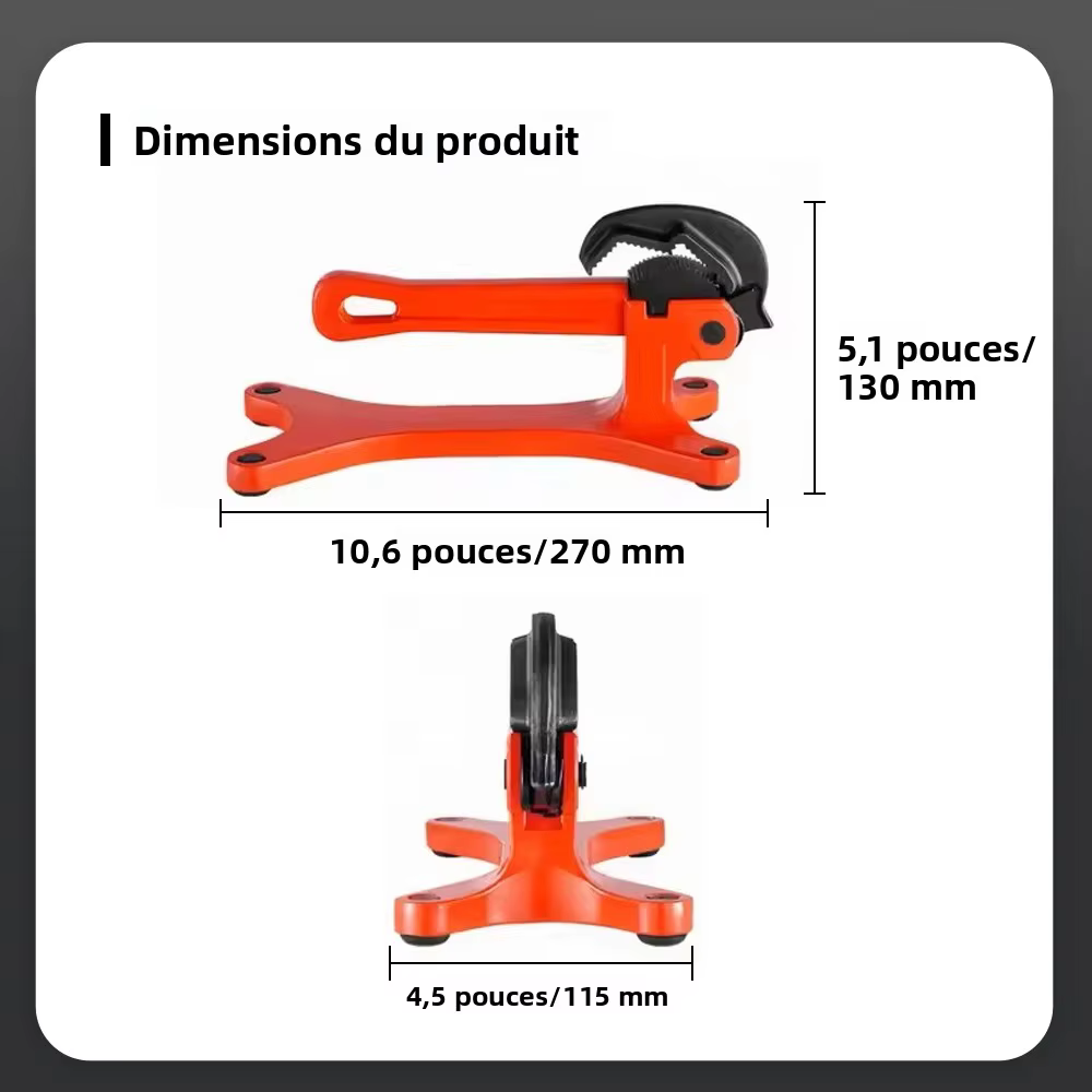 Étau à tuyau professionnel léger et Portable de 1/8 à 1-1/2 pouces de diamètre