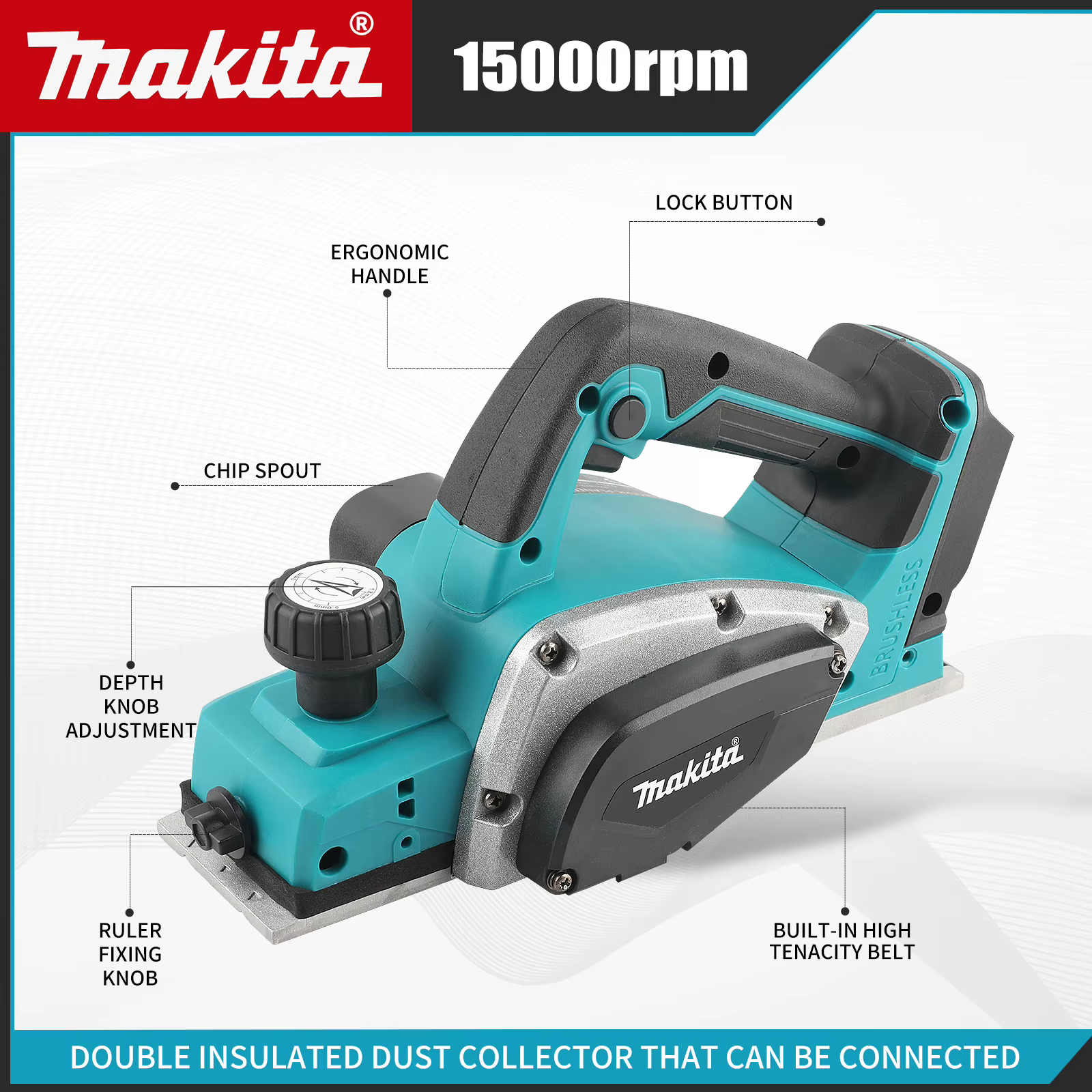 Makita – raboteuse électrique: largeur de rabotage de 82mm