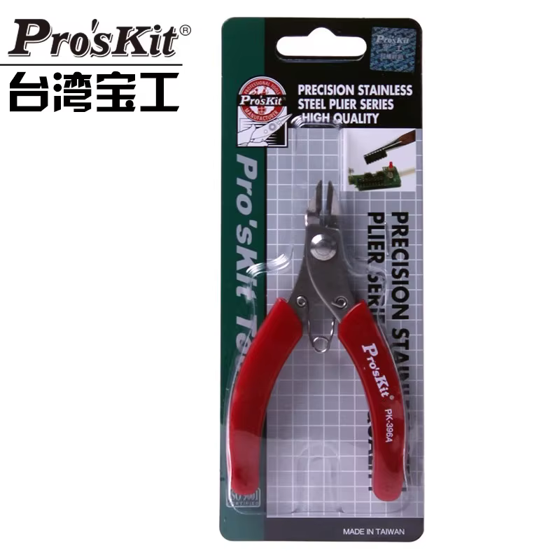 Proskit 1PK-396A/1PK-396B pince antidérapante de précision en acier inoxydable avec poignée rouge électronique bricolage outils à main de réparation domestique