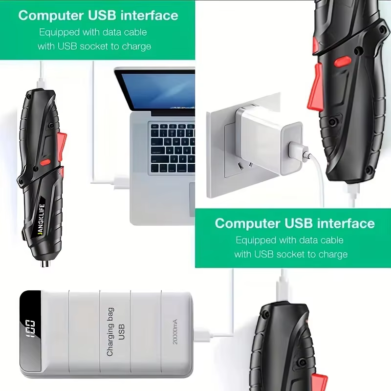 JANGKLIFE tournevis électrique batterie tournevis sans fil Rechargeable puissant Impact tournevis sans fil perceuse