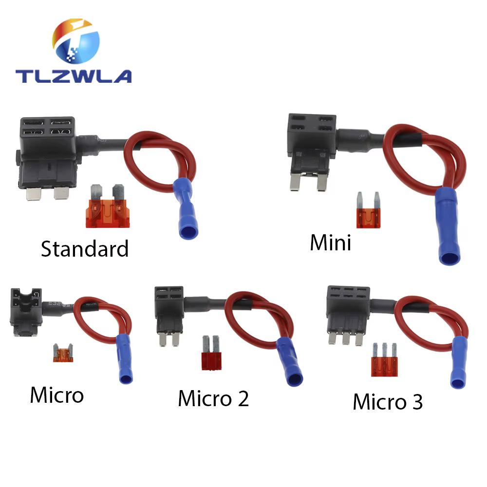 Porte-fusible de voiture MINI petit format moyen 12V, adaptateur de robinet de circuit supplémentaire avec Micro Mini fusible à lame ATM Standard 10A