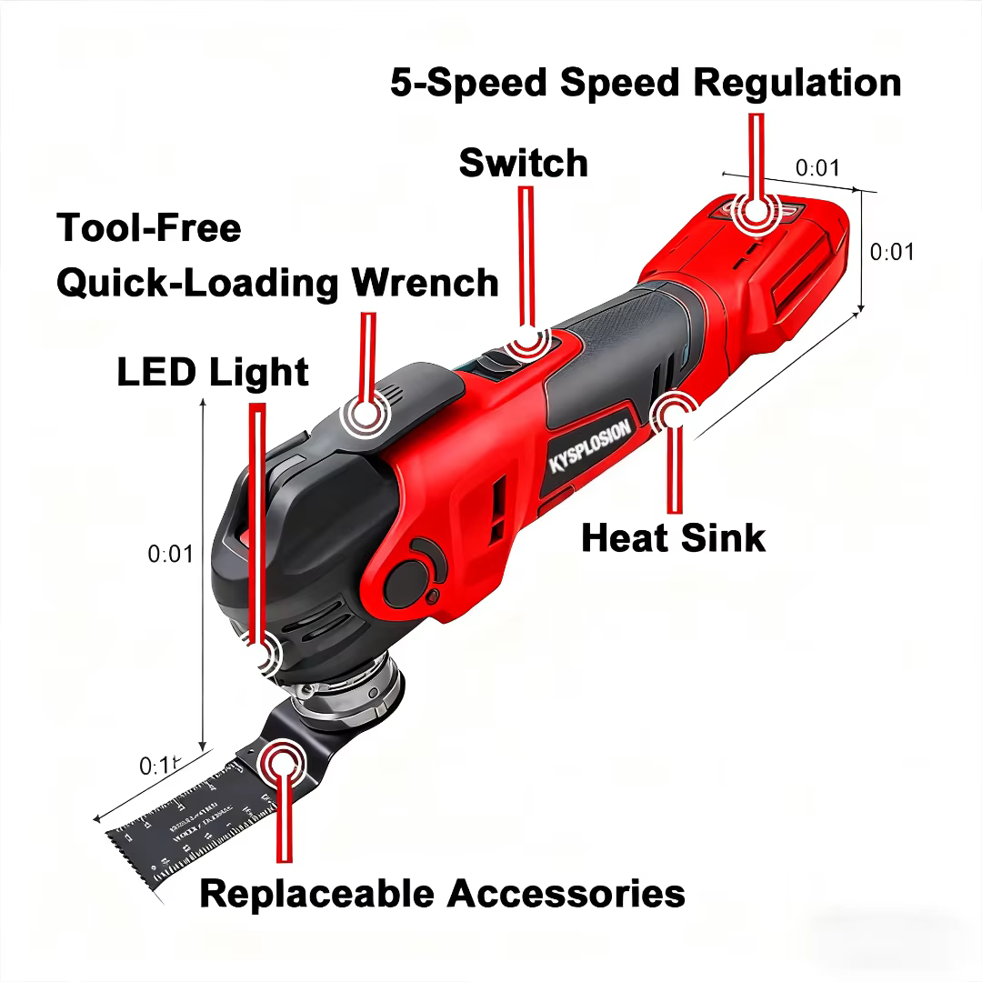 Pour Milwaukee M18 batterie 5 vitesses oscillant sans brosse multi-outils scie électrique sans fil pelle outil