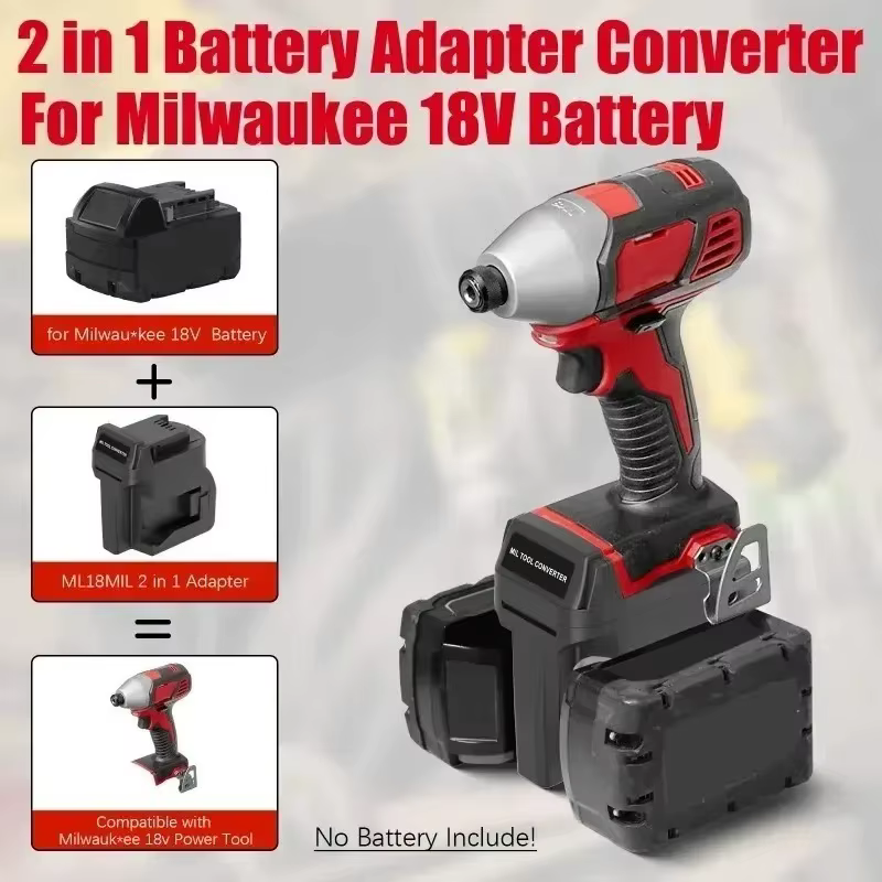 Adaptateur de batterie pour outils Milwaukee 18V MIL18MIL 2 en 1