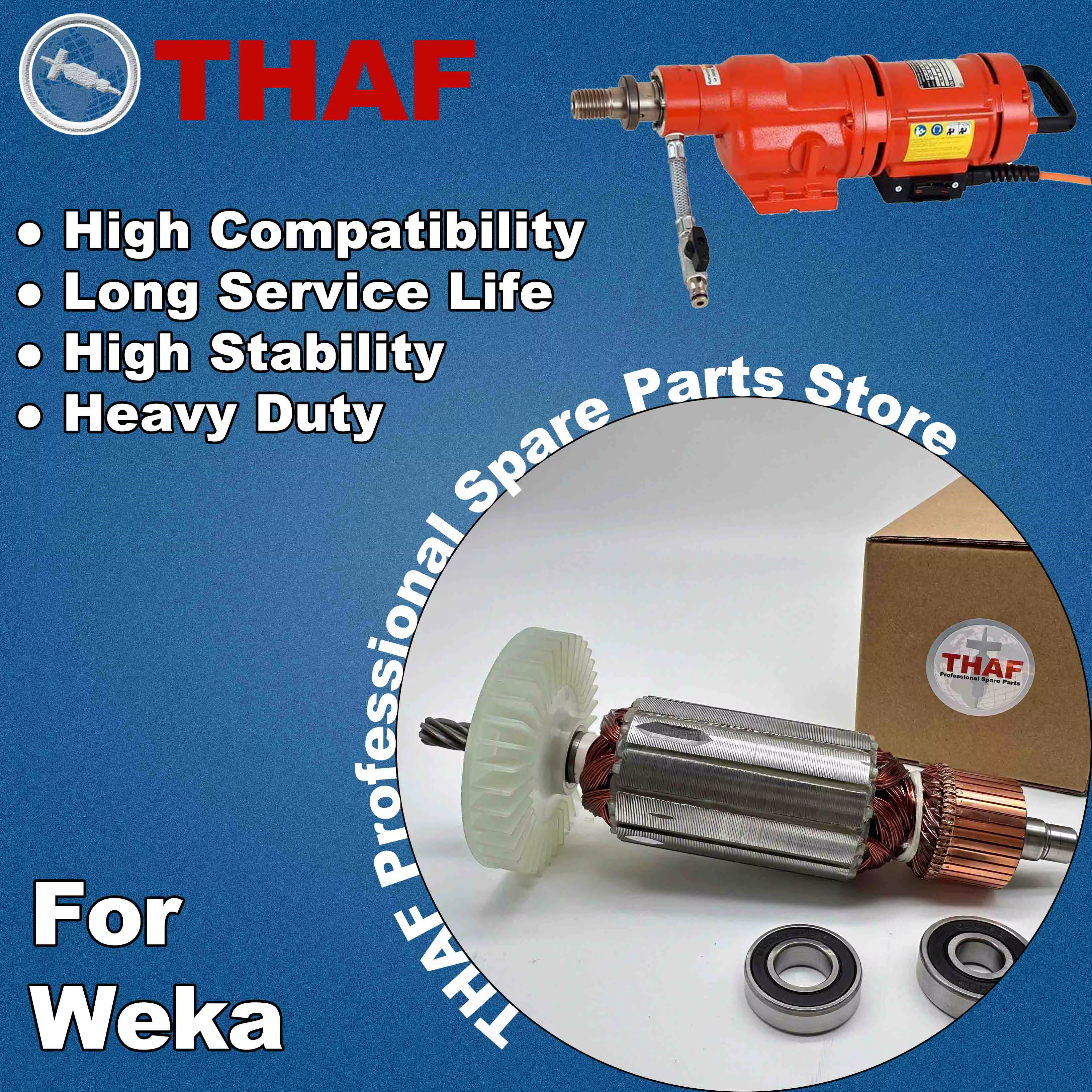AC 220V 240V DK32 Induit Rotor pour WEKA Machine de forage Pièces de rechange Foreuse à cœur DK