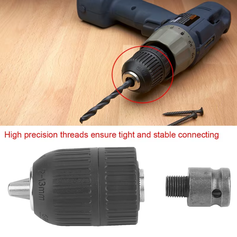Mandrin de perceuse sans clé 2-13mm 1/2 "-20UNF avec adaptateur