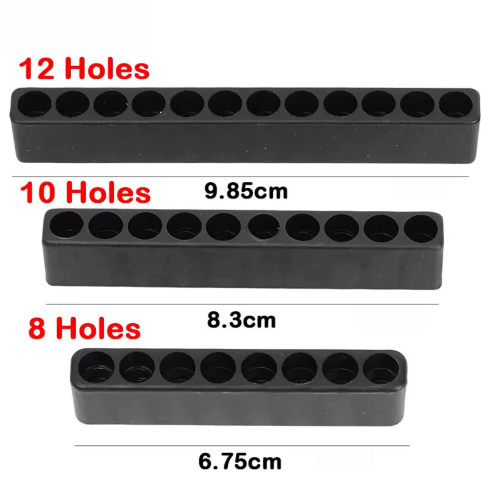 Base de rangement pour foret 8/10/12 trous, bricolage 6.35mm, support de rangement pour foret, organisateur de perceuse, outils matériels, accessoire de stockage électrique
