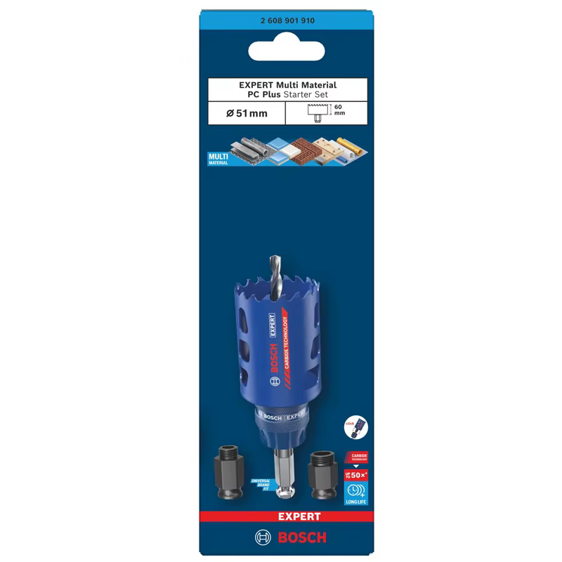 BOSCH 2608901910 EXPERT Multi Material PC Plus Ensemble de démarreur de scie cloche pour le bois
