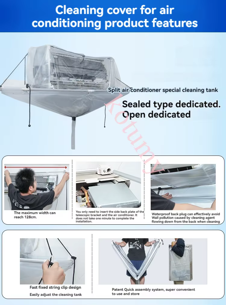 Outil de nettoyage de climatiseur de Type fendu, nettoyeur de climatisation mural, outils de lavage du plafond de la pièce
