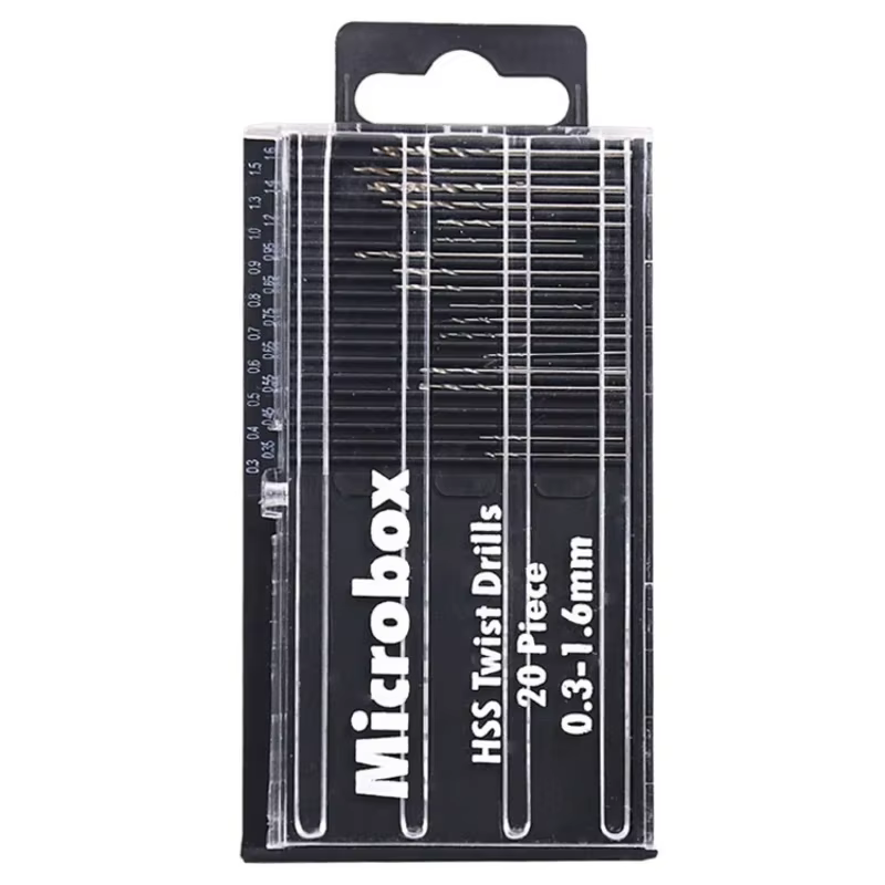 20 pièces 0.3mm-1.6mm HSS foret hélicoïdal Mini perceuse à main perforateur Micro jeu
