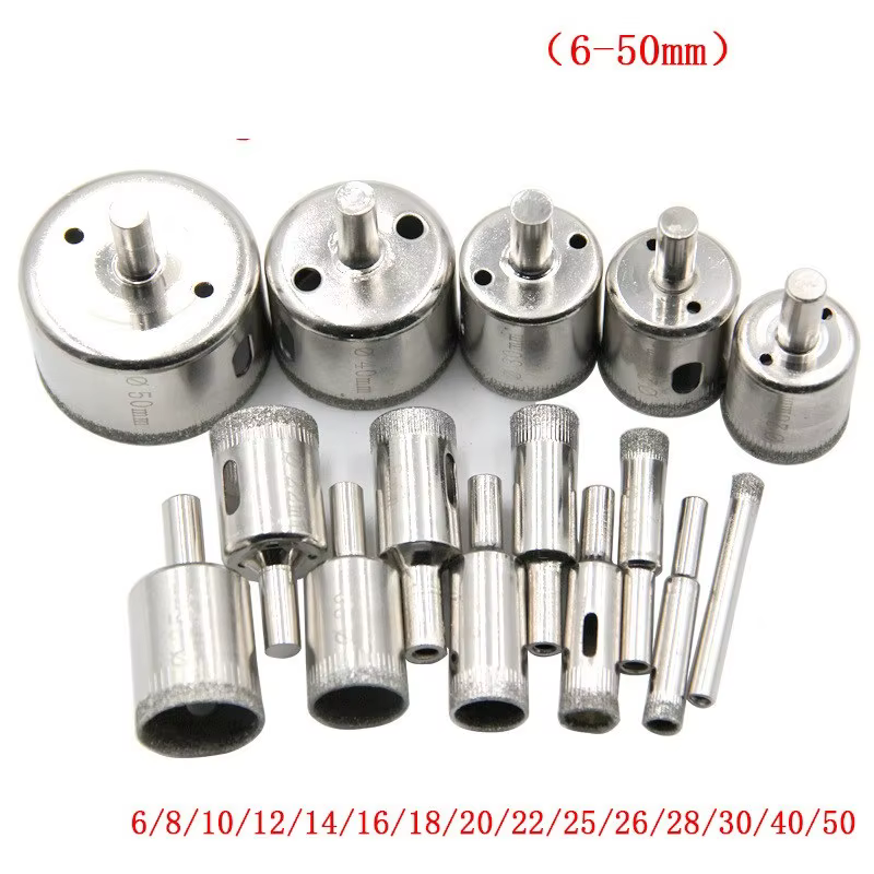 Lot de 15 ou 10 forets diamantés de 6 mm à 50 mm pour carrelage