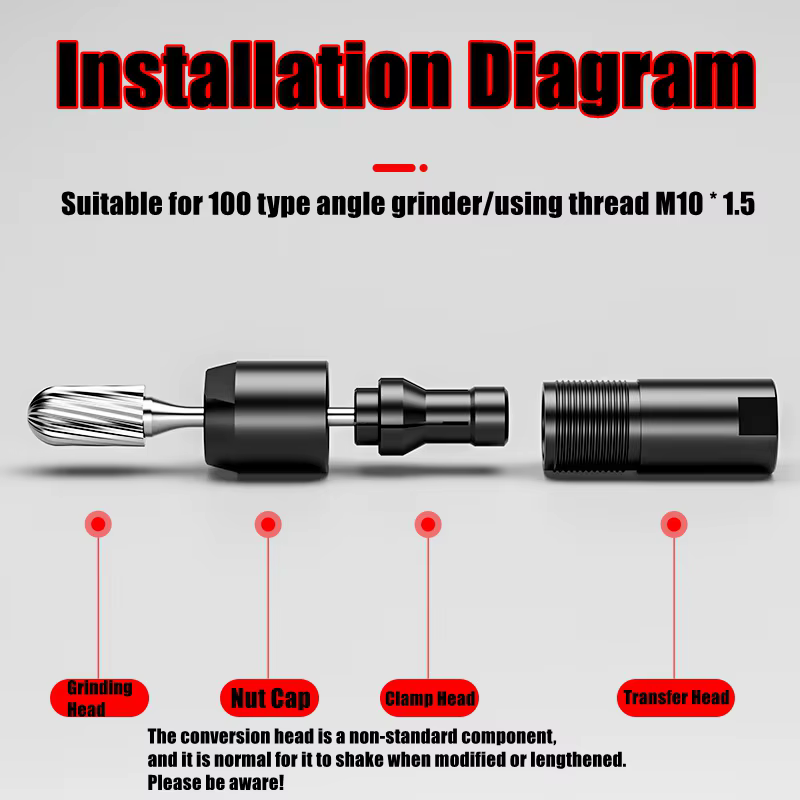 Adaptateur modifié pour meuleuse d'angle 3/6mm